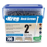 Kreg SDKC2SS700 Stainless Steel Deck Screws, 2Inch, 8 Coarse Thread, Compact Head (700 Count)