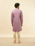 Manyavar Men'S Lilac Purple Floral Buta Printed Kurta (M)
