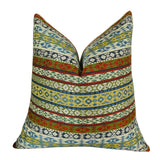 Plutus Brands Plutus Fun Stripes Handmade Throw Pillow, 12 X 25, White/Blue/Red