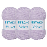 Estako Velvet (3- Skeins Pack) Chenille Blanket amigurumi Yarn for Crocheting and Knitting Super Bulky 3x100 gr (3x132 yds) (163