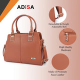 Adisa Gold Square Handbag Shoulder Bag For Women And Girls With Sling Belt (Ad4081-Tan),Tan,,B0DSJ3YYLX