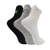 Xjarvis Rio Unisex Ankle Socks For Men & Women Breathable & Odor-Free Cotton Socks For Gym Running Walking Cycling Daily & Office Wear Free Size (Black White Grey),Pack of 3,,B0CCMKKFG7
