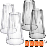 HESTYA 4 Pack Mosquito Bug Net Mesh for Head Mosquito Net Face Fly Netting Hood from Insect Bugs Gnats for Outdoor(Black, Gray)