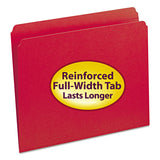 Smead 12710 File Folders Straight Cut Reinforced Top Tab Letter Red 100/Box