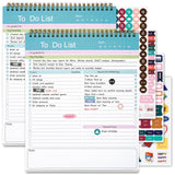 To Do List Notepad, Spiral Bound Undated Daily Planner, 52 Sheets 8.5 X 10.5 Tear Off Task Planning Pad with Checklist, For Work