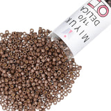 Miyuki Delica Seed Beads - Size 11/0 (1.6 mm), DB1843F, Duracoat Galvanized Matte Dark Mauve, 7.2 g, Approx. 1440 Beads, Made in