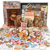 Diuhofart Aesthetic Stationery Junk Journal Kit With A6 Grid Notebook, Vintage Butterfly Scrapbooking Supplies Kit For Adults Jo