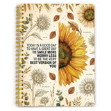 YULYNJQ A5 Sunflower Aesthetic Journal Notebook Lined Spiral Bound Notes
