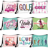 Shinylin 18 Pieces Golf Gift for Women Golfers Cosmetic Bags 9 Styles Makeup Bag Bulk Zipper Pouch Travel Toiletry Bags Purses O