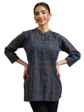 Libas Women'S Cotton Floral Straight Kurti (29404O Blue