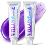 VIELLA POP Purple Toothpaste, Active Antimicrobial Peptide Purple to Blue Foam Whitening Toothpastes with Niacinamide, Fluoride