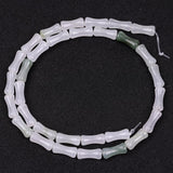 GEM-Inside 30Pcs 5x12mm Natural Ice White Jade Stone Plant Bamboo Knot Bone Beads for Jewelry Making Power Energy Chakra Stone B