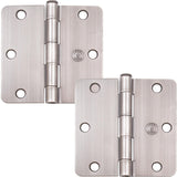Stone Harbor Hardware 3-1/2 Door Hinges, 1/4 Radius Corner, Antique Nickel, 2-Pack