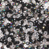 Songxi 500pcs 4mm Black Glass Beads for Jewelry Making, 5 Style 3 Size Crystal Beads for Bracelets Jewelry Making, Spacer Beads