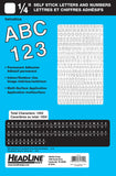 Headline Sign 31742 StickOn Vinyl Letters and Numbers, White, 1/4Inch