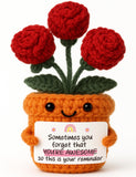 TKGIFTHOT Encouragement Gift for Women Friend Bestie Gifts Crochet Rose Emotion Inspirational Support Thinking of You Cheer Up S