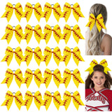 YLEN YHXX 20 PCS 8 Large Softball Cheer Hair Bows Cheerleading Bows with Ponytail Holder Elastic Band Handmade for Cheerleading