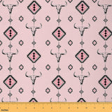 Tribal Fabric by The Yard,Western Native Ethnic Upholstery Fabrics for Chairs,Cowgirl Pink Decorative Fabrics,Southwest Tribal A