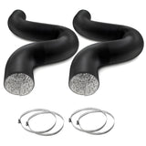 HealSmart 8 25 Ft Flexible Aluminum Foil PVC Ducting, 2 Pack Dryer Vent Hose, 4-Layer Protection, Each with 2 Clamps for HVAC Ve