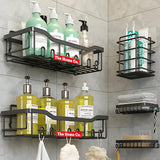 The Home Co. Self Adhesive Steel Bathroom Organiser Without Dril 5 Pcs Set | Corner Shelf for Wall, Soap Dish with Toothbrush Ho