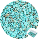 456 PCs Natural Chip Stone Beads, 5-8mm Irregular Multicolor Gemstones Loose Crystal Healing Turquoise Rocks with Hole for Jewel
