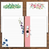 Zaslan Floral Cute Project Papers, Stationery Writing Paper 100 GSM (Pack of 68 Project Sheets A4 Size Ruled One Side) Combo