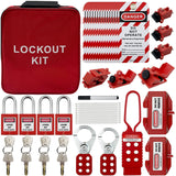 Lockout Tagout Kit Electrical Loto - Clamp-On Circuit Breaker Lockout, Group Lockout Hasps, Lockout Tag, Universal Multi- Pole B