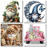 VIGEGU 4 Pack Fall Pumpkin Diamond Painting Kits for Adults with Framed - Thanksgiving Gnome Diamond Art Kits for Adults DIY 5D