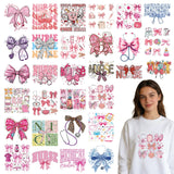 Shejdgart Dtf Transfers Ready to Press - 30 Pcs Nurse Iron on Patches for T-Shirts, Bow Iron on Stickers Heat Transfer Vinyl Dec