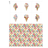 Patchwork Ice Cream Cotton Fabric Panel - 6 Designs (10 10 inch Each) + Bonus Sheet 29.5 19.6 inch, 100% Cotton 140 GSM, Made