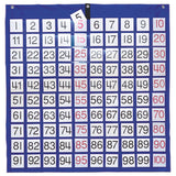Carson Dellosa 26 x 26 Hundreds Pocket Chart for Classroom Blue, Classroom Organizer With 100 Pockets and Number Cards, Counting