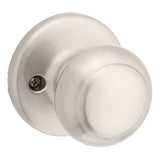 Kwikset Cove Dummy Door Knob, Single Sided Handle for Closets, French Double Doors, and Pantry, Satin Nickel NonTurning Interio