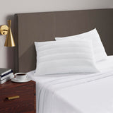 Serta Cooling Quilted Hypoallergenic Medium/Firm Bed Pillows for Side, Stomach or Back Sleepers (2 Pack)