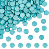 SUNNYCLUE 1 Box 200Pcs Gemstone Cabochons Round 8mm Flatback Stones Blue Synthetic Turquoise Half Round Dome Loose Gemstones Bea