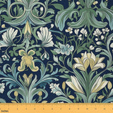 Erosebridal Girls Garden Black Green Flowers Floral Fabric by The Yard 3 Yards | Aesthetic Leaves Natural Waterproof Outdoor Dec