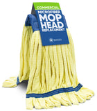 Commercial Mop Head Replacement - 1 Pack Large Yellow Microfiber Tube Mop (18 oz.) | Industrial Wet Mops | Washable Refill, Reus