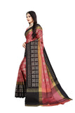 Dhruvi Trendz Women Cotton Silk Saree(Dt-S175_Pich-Black_Free Size)