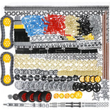 AIMATRIX 899Pcs Technic Gears and Axles, Car Tracks-Tires with Gears-Pins-Shock absorbers - Differentials,Compatible with Mainst