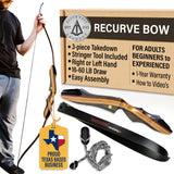 Spyder XL Takedown Recurve Bow and Arrow Set 64 Recurve Hunting Bow Right Left Hand Draw Weights in 30-55 lbs USA Based Company