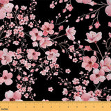 Cherry Blossom Flower Fabric by The Yard Pink Outdoor Blooming Floral Fabric for Craft Art Lovers Japaneses Style Rustic Spring