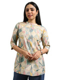 Libas Women'S Silk Blend Geometric Straight Kurti (29391O