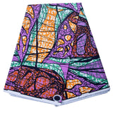 Stioyitois African Fabric 100% Cotton African Ankara Print Kente Fabric 6 Yards One Piece X4