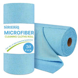 SIRTERIQ Microfiber Cleaning Cloth Roll, 50 Pack TearAway Reusable Towels for Kitchen, Car, Garage & Home Washable Paper Towe