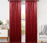 JYFLZQ Burgundy Sequin Backdrop Curtains 2ft x 8ft 2 Panel Glitter Photo Booth Backdrops Sparkly Photography Background Drapes f