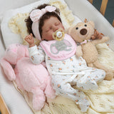 BABESIDE Lifelike Reborn Baby Dolls Black Girl- 17-Inch Realistic Newborn Baby Doll Real Life Baby Dolls with Clothes and Toy Gi