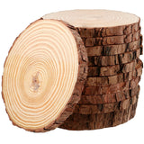 JEUIHAU 12 PCS 5.5-5.9 Inches Natural Unfinished Wood Slices, Round Wooden Tree Bark Discs, Wooden Circles for DIY Crafts, Chris