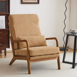 Karl home Mid-Century Modern Accent Chair, Living Room Chairs with Pillow High Back Corduroy Upholstered Lounge Armchair with So