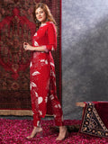 Gosriki Women'S Rayon Blend Straight Printed Kurta With Pant (Anaar-Red-Vks02-Gs_S_Red_Small),Red,,B0D9YV8LJ2