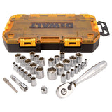 DEWALT Socket Set, 1/4Inch & 3/8Inch Drive, SAE/Metric, 34Piece (DWMT73804)