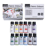 Brustro Artists Fabric Colours - Set Of 12, 30Ml Bottles | High Pigmented Color, Fade Resistent, Intermixable, Permanent, Ideal